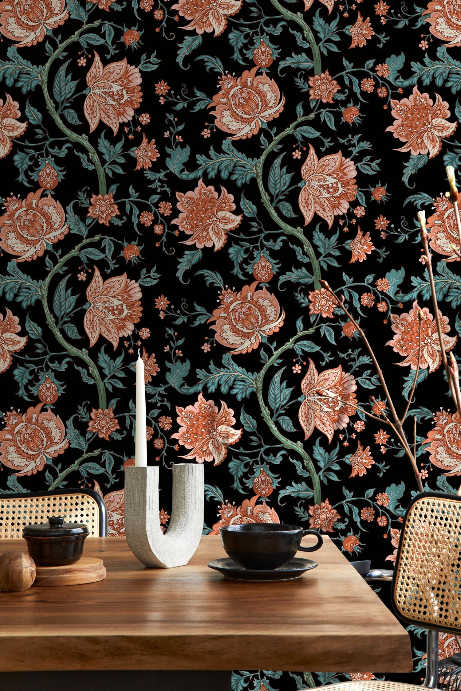 Elegant Floral Elegance Wallpaper - D129