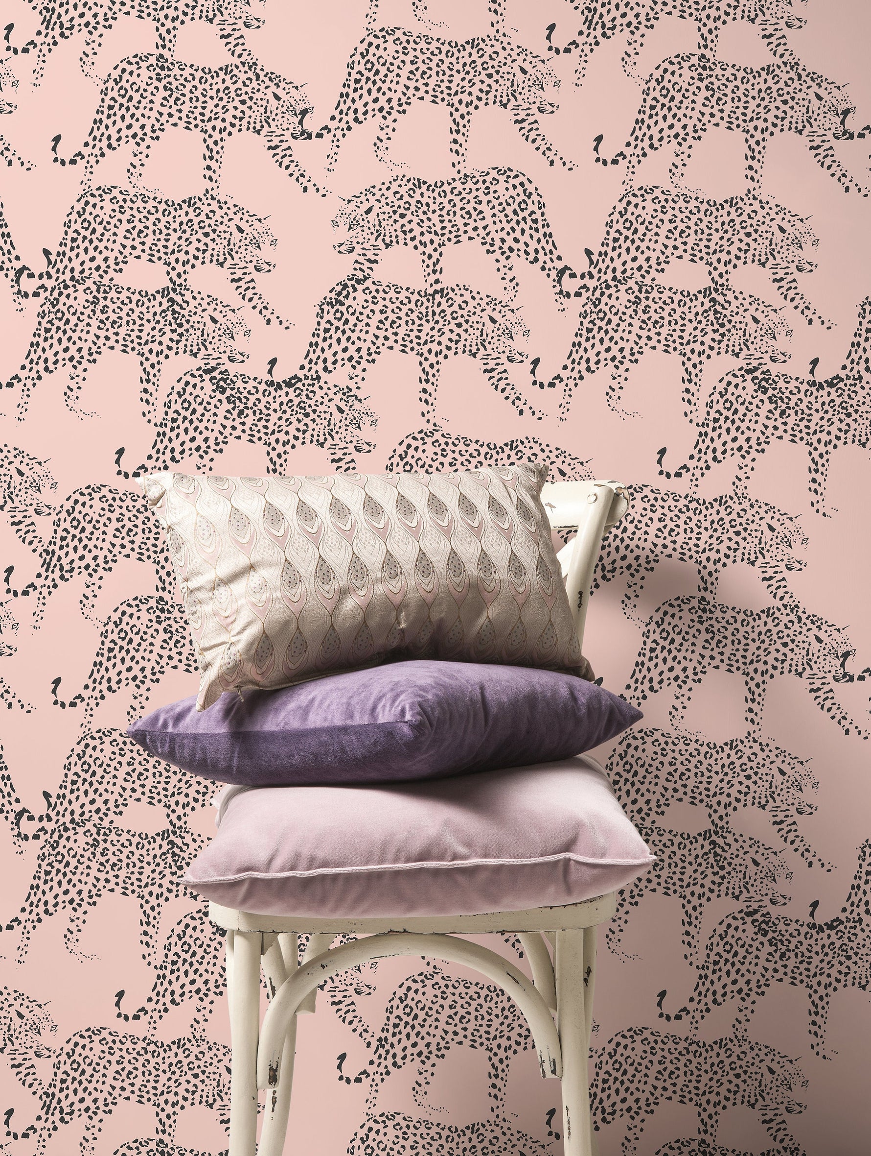 Pink Boho Cheetah Wallpaper Removable and Repositionable Peel and Stick or Traditional Pre-pasted Wallpaper - ZADM