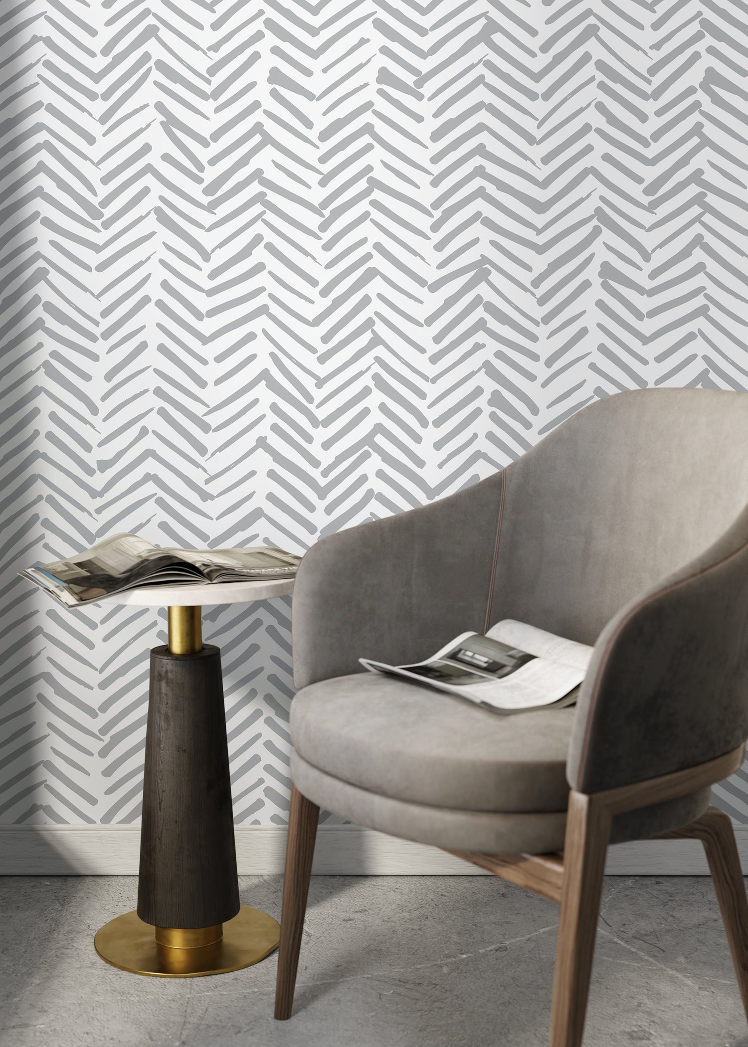 Removable Wallpaper Peel and Stick Wallpaper Wall Paper Wall Mural - Herringbone Wallpaper - A408