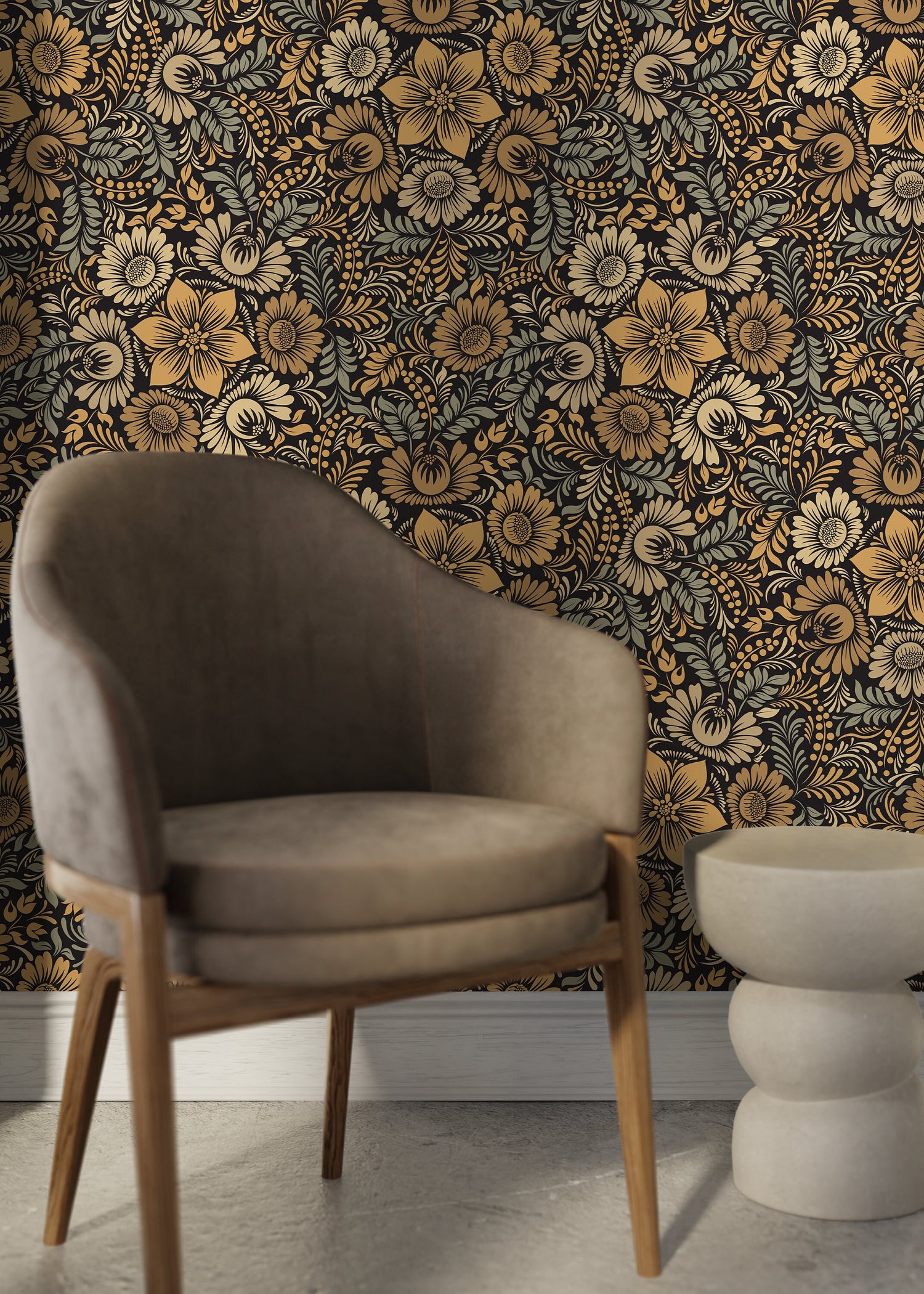 Floral Elegance Wallpaper - D071