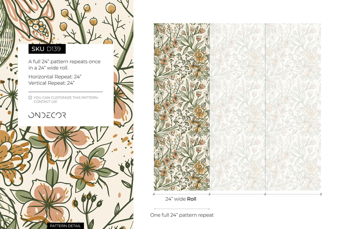 Floral Elegance Wallpaper - D139