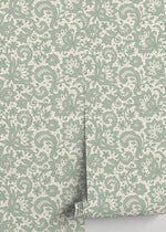 Mint Ornamental Garden / Peel and Stick Wallpaper Removable Wallpaper Home Decor Wall Art Wall Decor Room Decor - D213