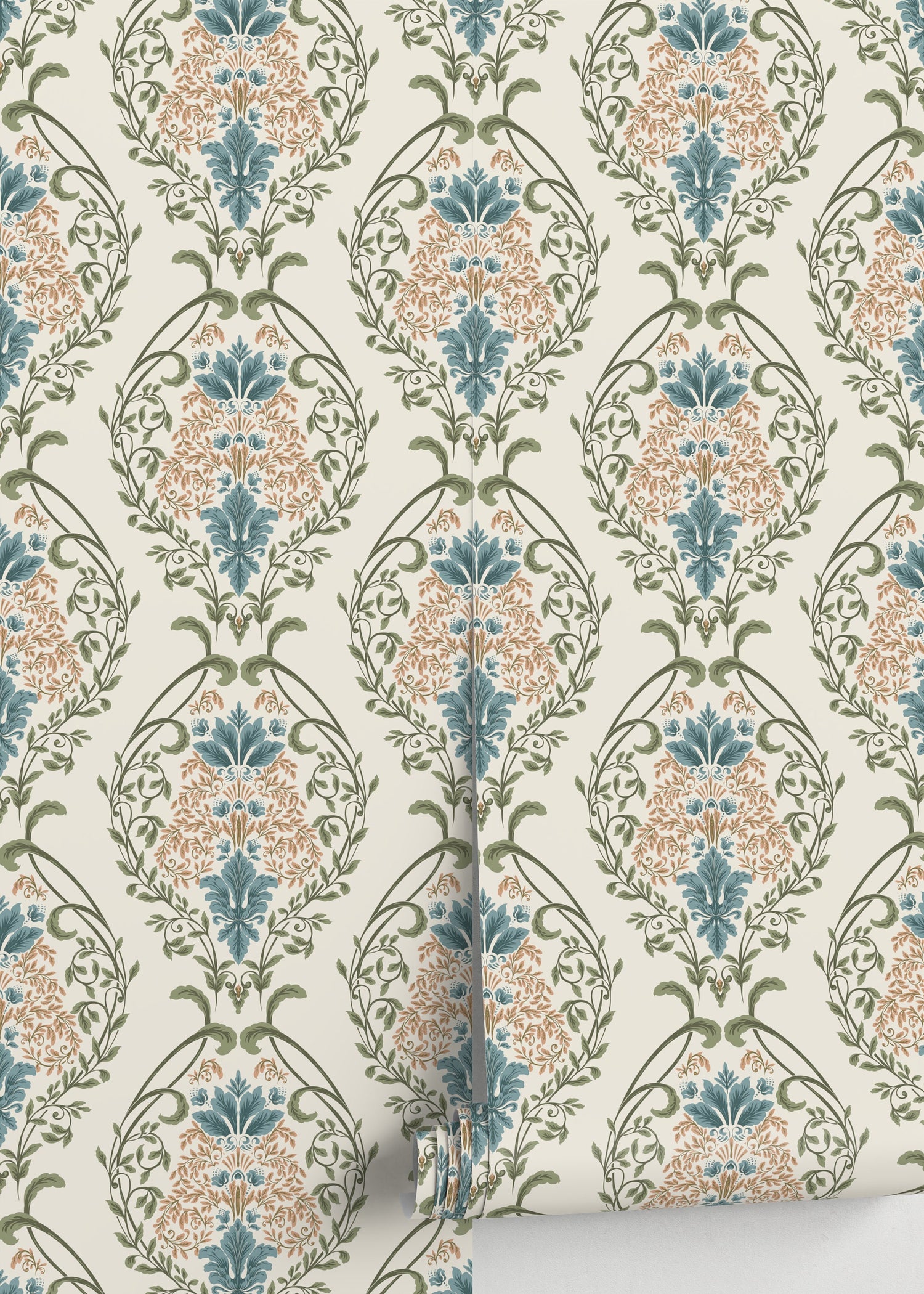 Victorian Garden Wallpaper / Peel and Stick Wallpaper Removable Wallpaper Home Decor Wall Art Wall Decor Room Decor - D220