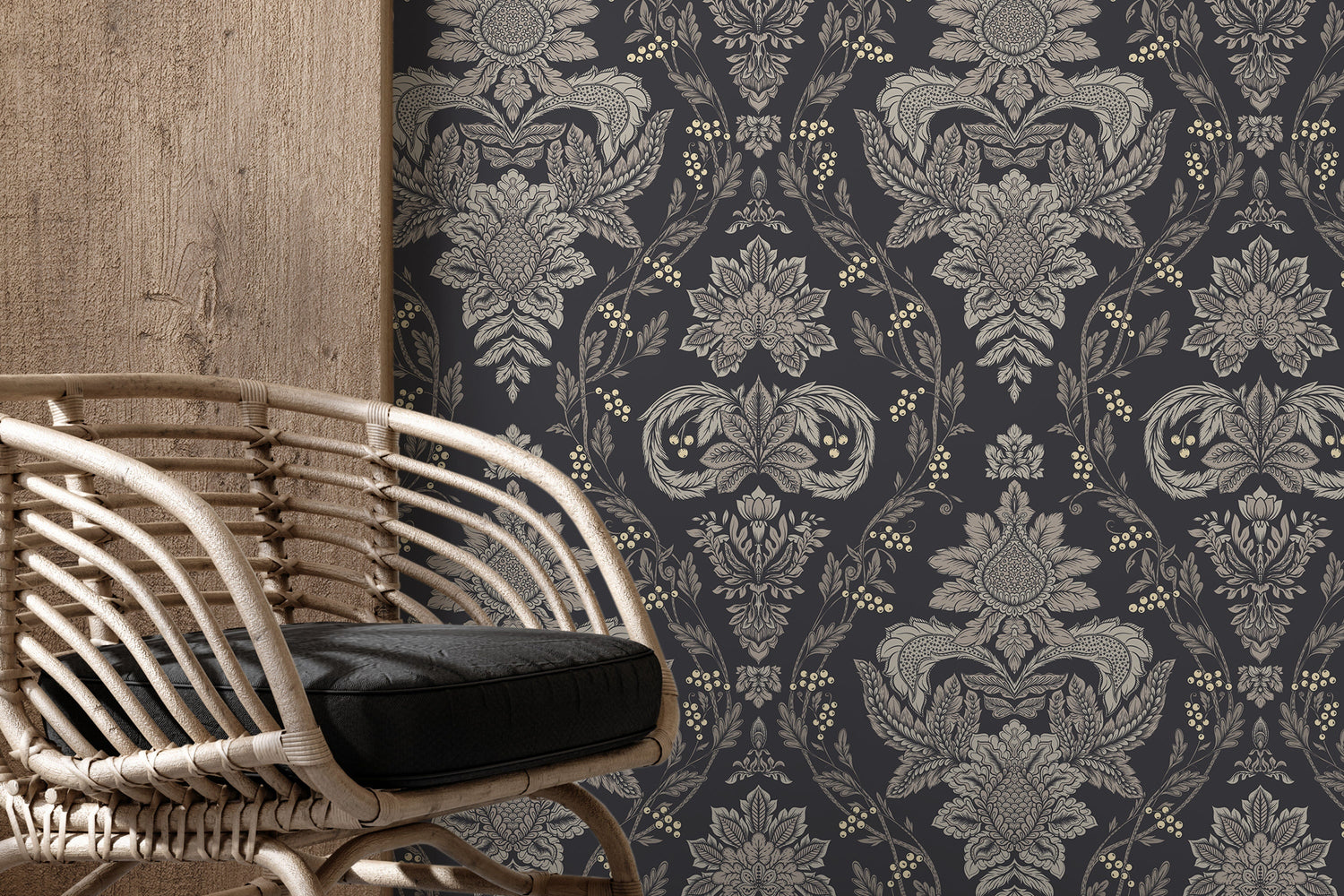 Gray Vintage Victorian Wallpaper / Peel and Stick Wallpaper Removable Wallpaper Home Decor Wall Art Wall Decor Room Decor - D225