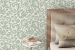 Mint Ornamental Garden / Peel and Stick Wallpaper Removable Wallpaper Home Decor Wall Art Wall Decor Room Decor - D213