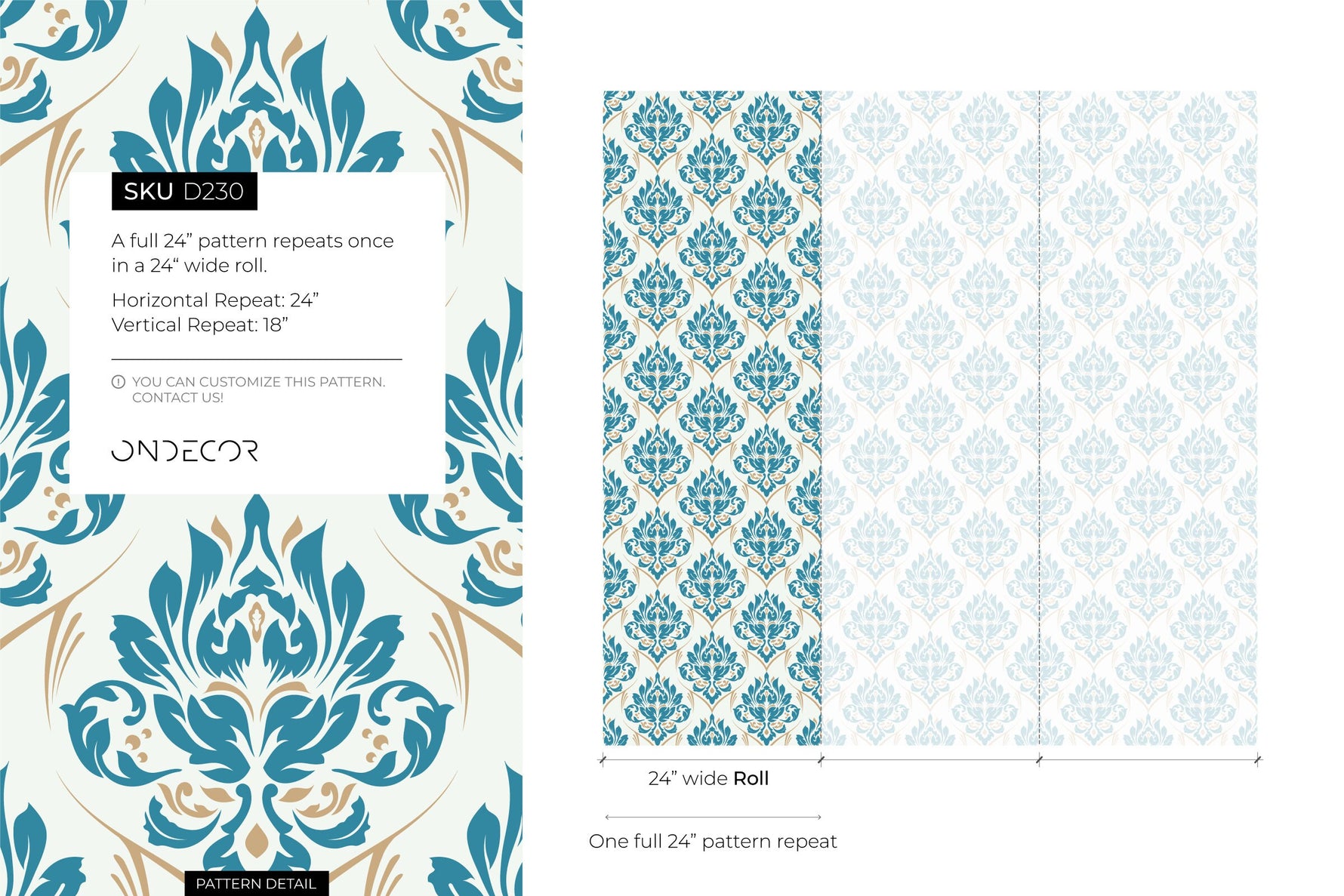 Light Blue and Beige Damask Wallpaper / Peel and Stick Wallpaper Removable Wallpaper Home Decor Wall Art Wall Decor Room Decor - D230