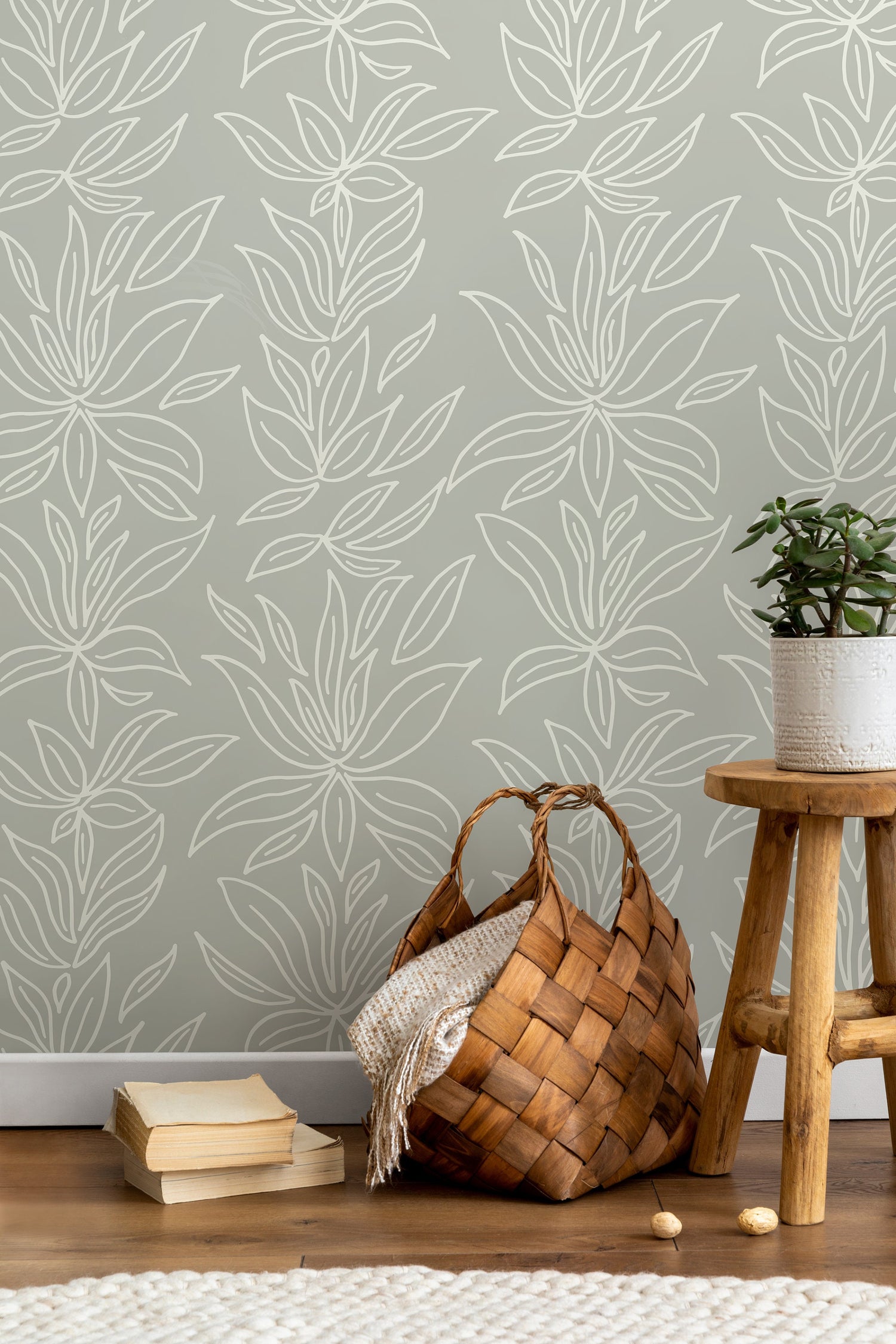 Elegant Floral Motifs Wallpaper - D329