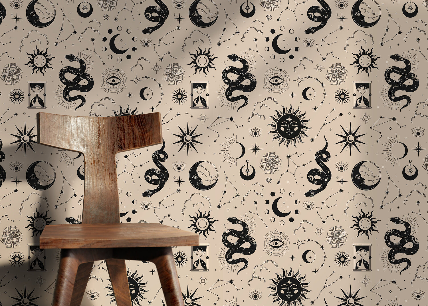 Whimsical Modern Wallpaper / Peel and Stick Wallpaper Removable Wallpaper Home Decor Wall Art Wall Decor Room Decor - D343