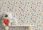 Colorful Dots Brush Wallpaper / Peel and Stick Wallpaper Removable Wallpaper Home Decor Wall Art Wall Decor Room Decor - D347