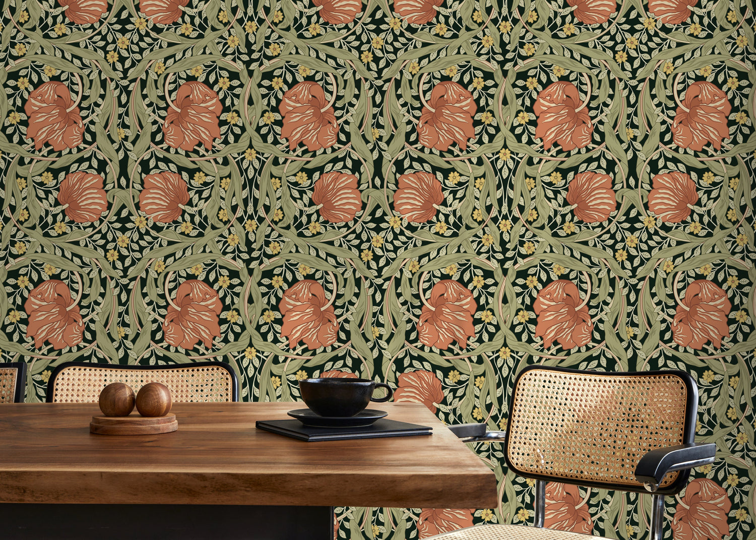 Floral William Morris Wallpaper / Peel and Stick Wallpaper Removable Wallpaper Home Decor Wall Art Wall Decor Room Decor - D300