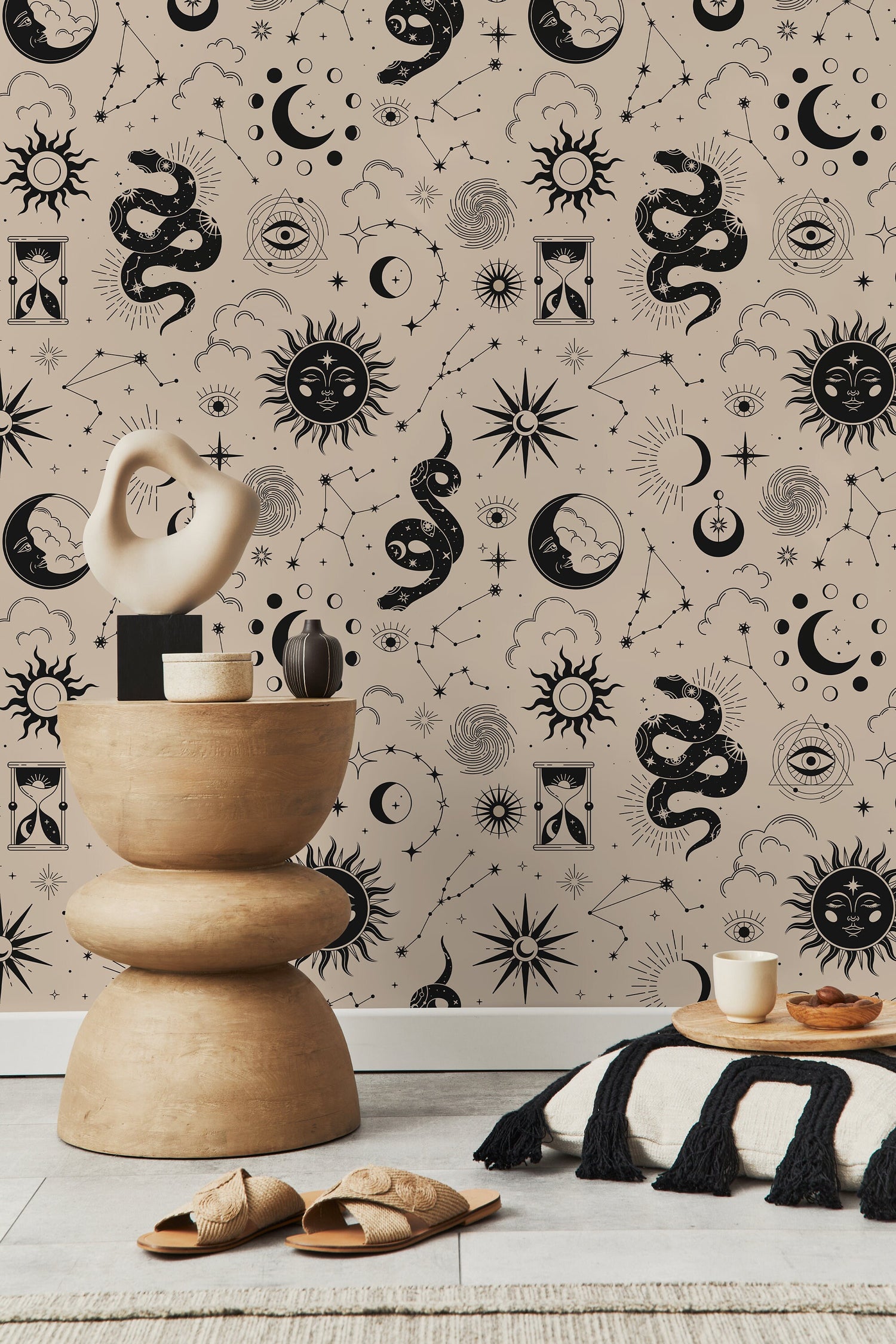 Whimsical Modern Wallpaper / Peel and Stick Wallpaper Removable Wallpaper Home Decor Wall Art Wall Decor Room Decor - D343