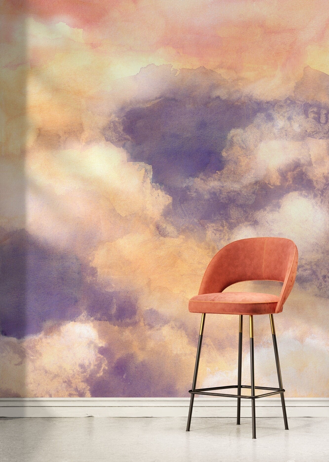 Pastel Color Watercolor Wallpaper / Peel and Stick Wallpaper Removable Wallpaper Home Decor Wall Art Wall Decor Room Decor - C917