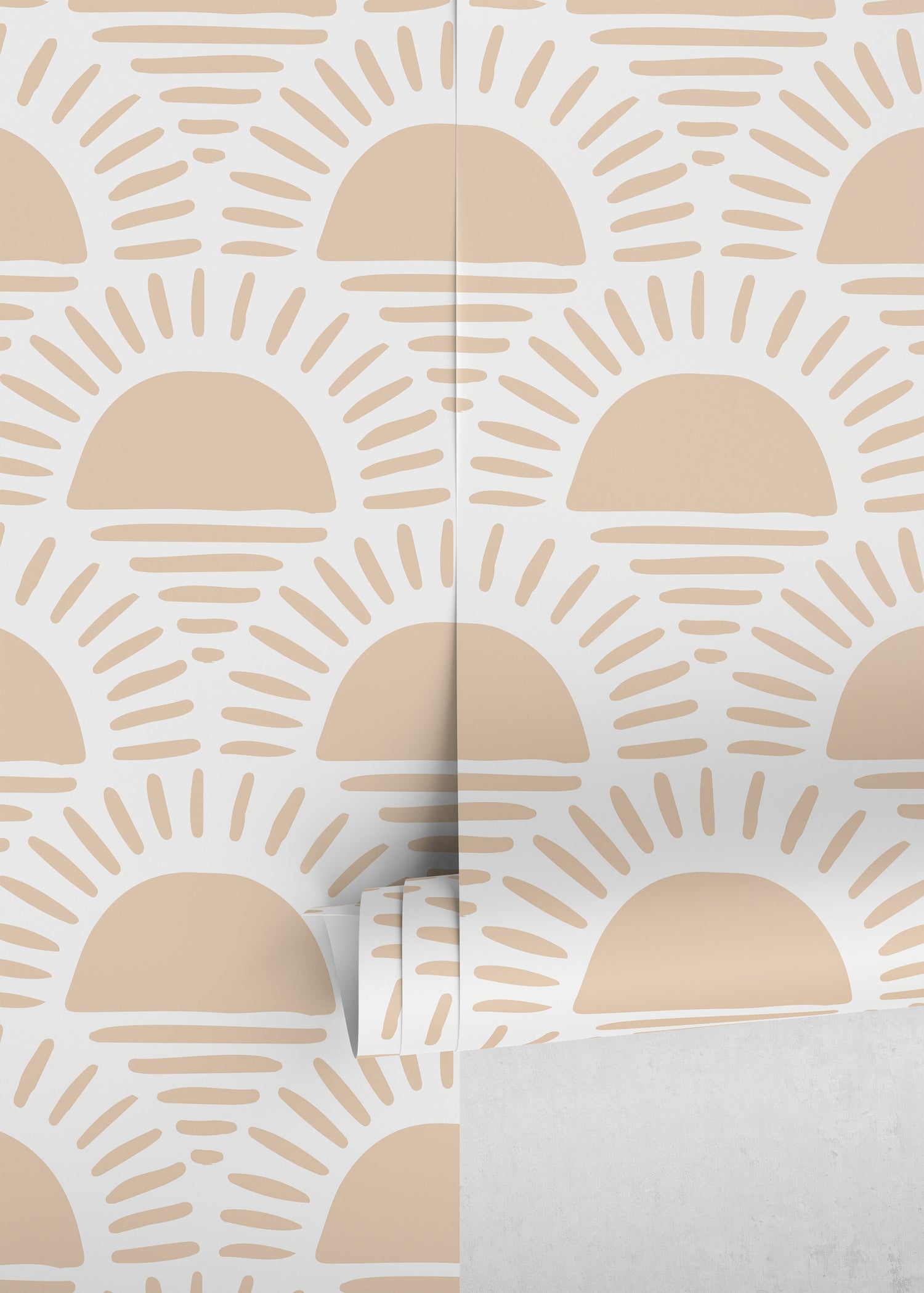 Orange Scallop Wallpaper / Peel and Stick Wallpaper Removable Wallpaper Home Decor Wall Art Wall Decor Room Decor - D348