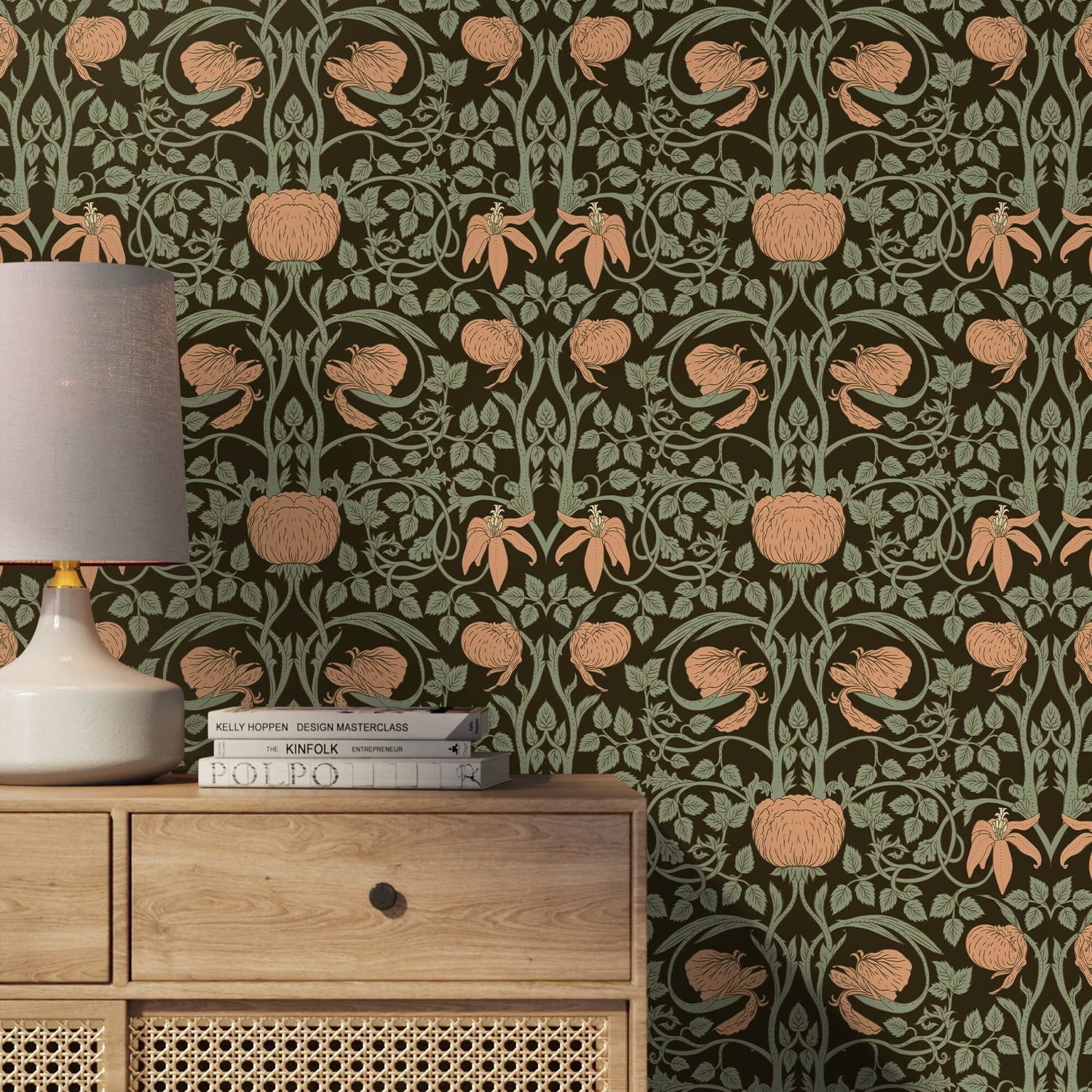 Floral Pumpkin Fantasy Wallpaper - D477