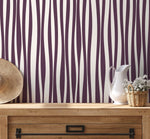 Purple Abstract Striped Wallpaper / Peel and Stick Wallpaper Removable Wallpaper Home Decor Wall Art Wall Decor Room Decor - D485