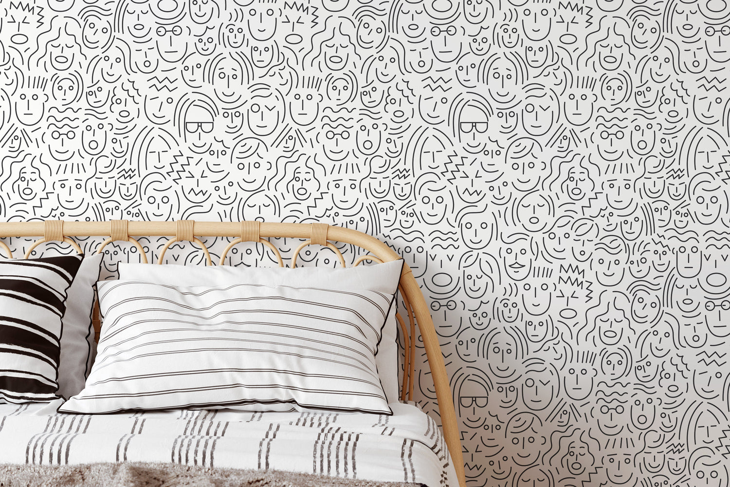 Faces Wallpaper - Removable Wallpaper Peel and Stick Wallpaper Wall Paper Wall Mural - B280