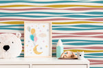 Colorful Abstract Striped Wallpaper / Peel and Stick Wallpaper Removable Wallpaper Home Decor Wall Art Wall Decor Room Decor - D490