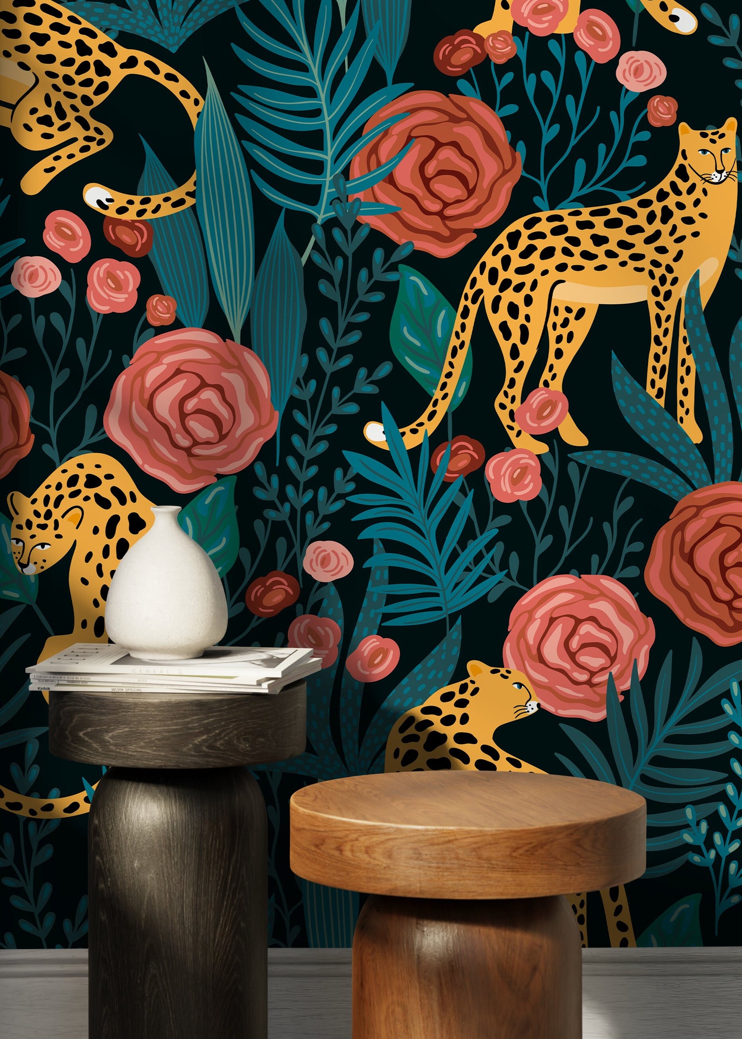 Tropical Leopard Wallpaper - D155