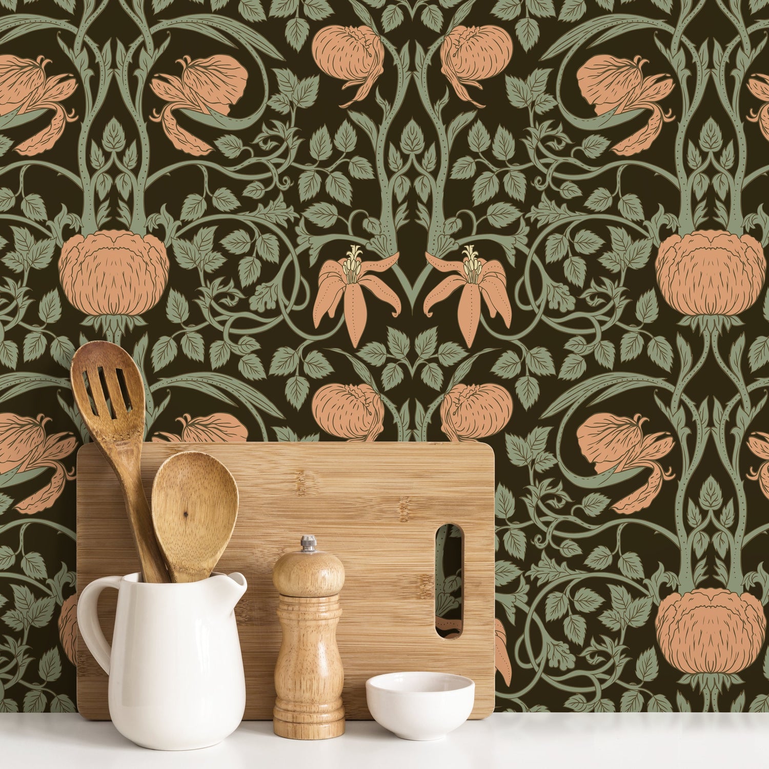 Floral Pumpkin Fantasy Wallpaper - D477