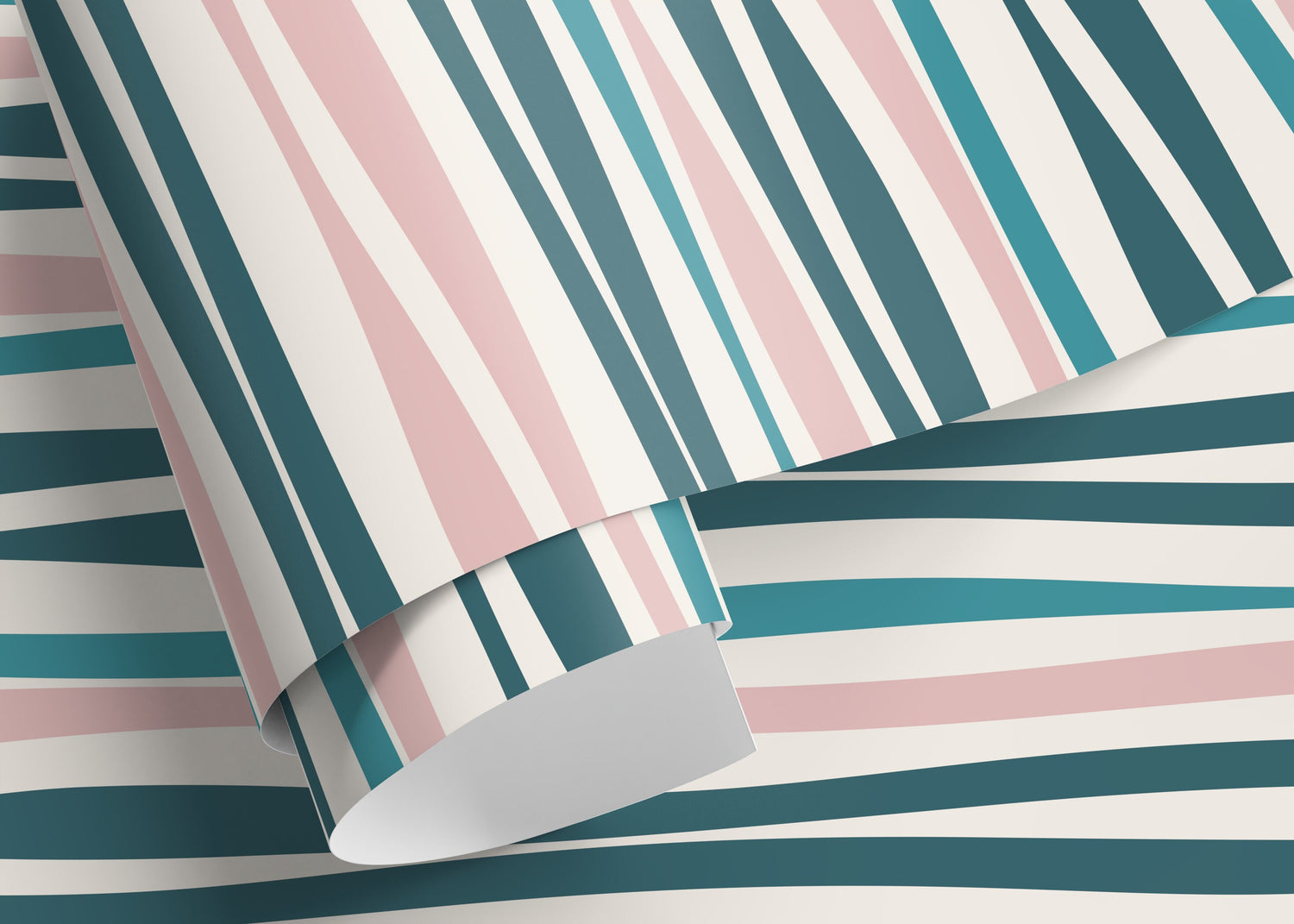 Wavy Lines Pastel Elegance Wallpaper - D487