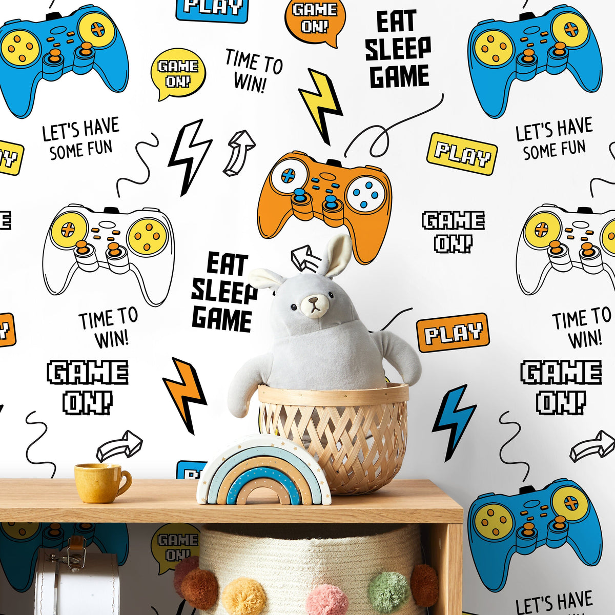 Removable Wallpaper Peel and Stick Wallpaper Wall Paper Wall Mural - Video Gamer- Control Wallpaper - B534