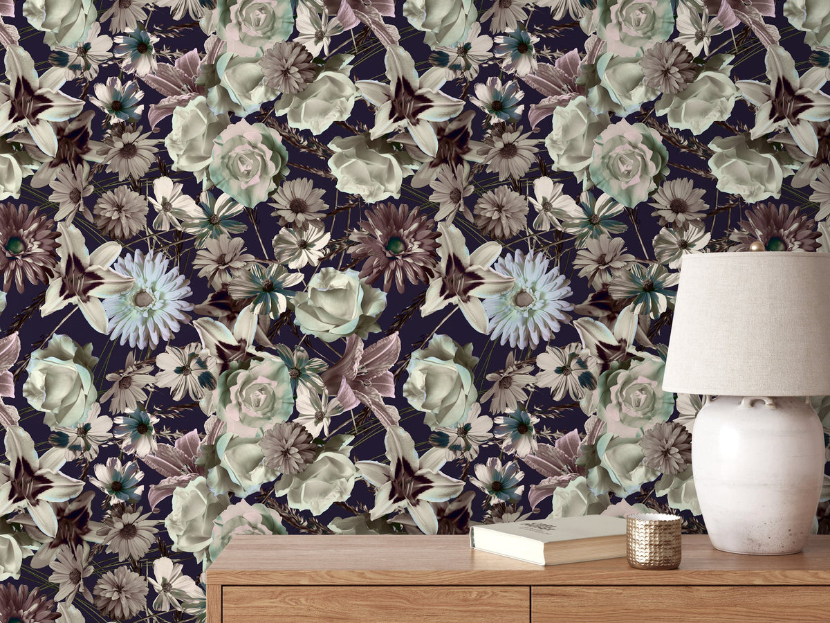 Removable Wallpaper Peel and Stick Wallpaper Wall Paper Wall Mural - Bohemian Floral Wallpaper - B558