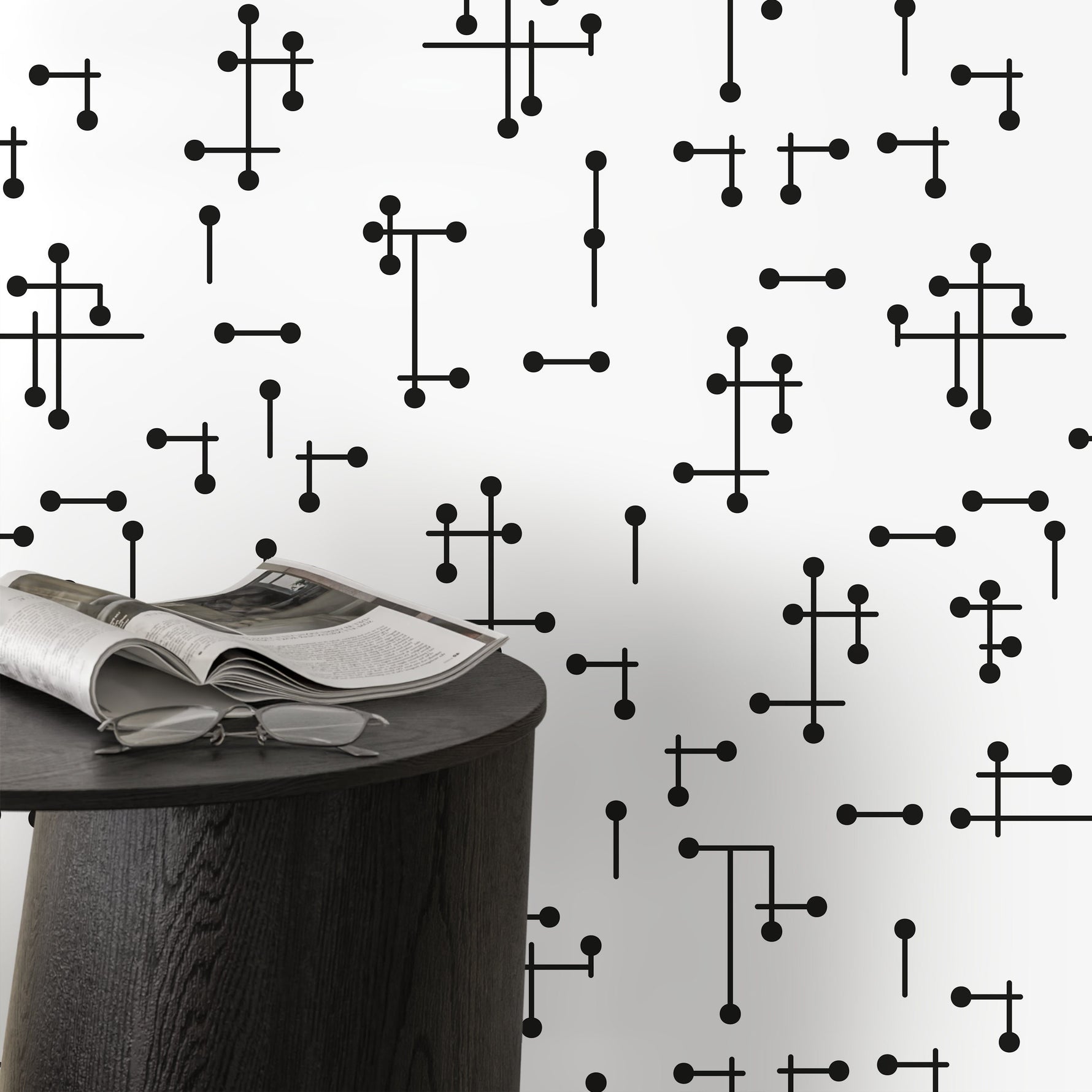 Removable Wallpaper Peel and Stick Wallpaper Wall Paper Wall Mural - Black and White Minimal Wallpaper - B969