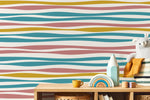 Colorful Abstract Striped Wallpaper / Peel and Stick Wallpaper Removable Wallpaper Home Decor Wall Art Wall Decor Room Decor - D490