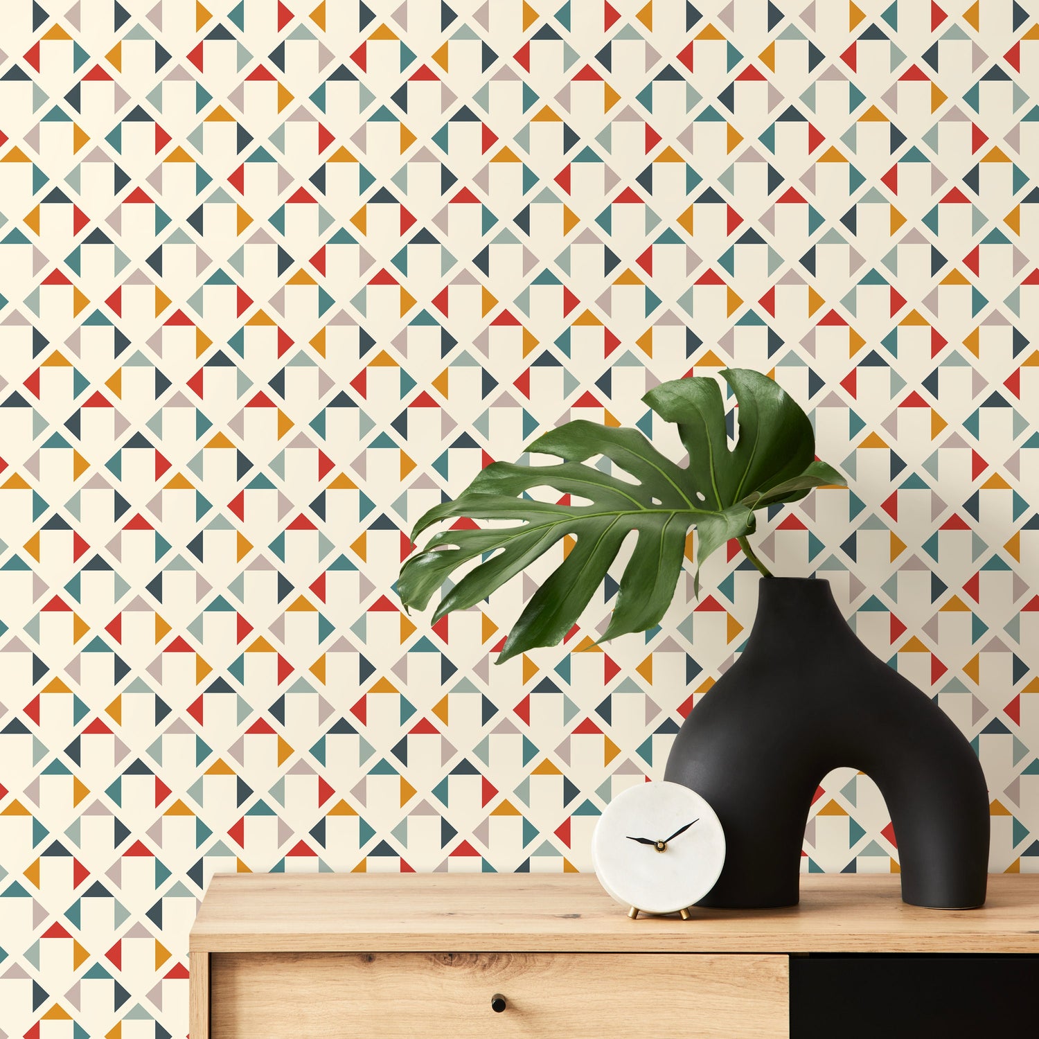 Removable Wallpaper Peel and Stick Wallpaper Wall Paper Wall Mural - Geometric Triangles Wallpaper - C169