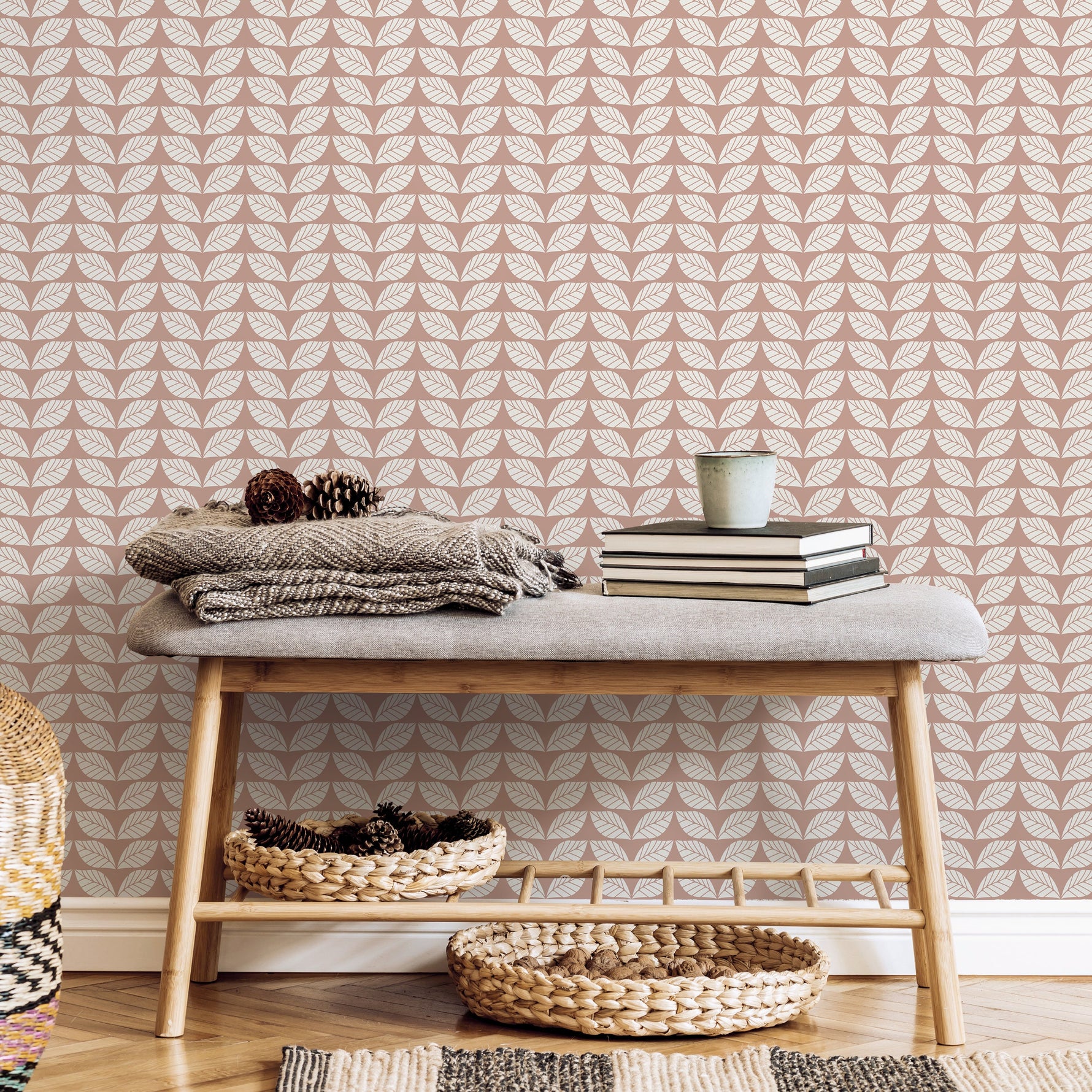 Removable Wallpaper Peel and Stick Wallpaper Wall Paper Wall Mural - Herringbone Wallpaper - C193