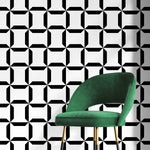 Removable Wallpaper Peel and Stick Wallpaper Wall Paper Wall Mural - Geometric Black and White Wallpaper - C283