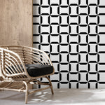 Removable Wallpaper Peel and Stick Wallpaper Wall Paper Wall Mural - Geometric Black and White Wallpaper - C283