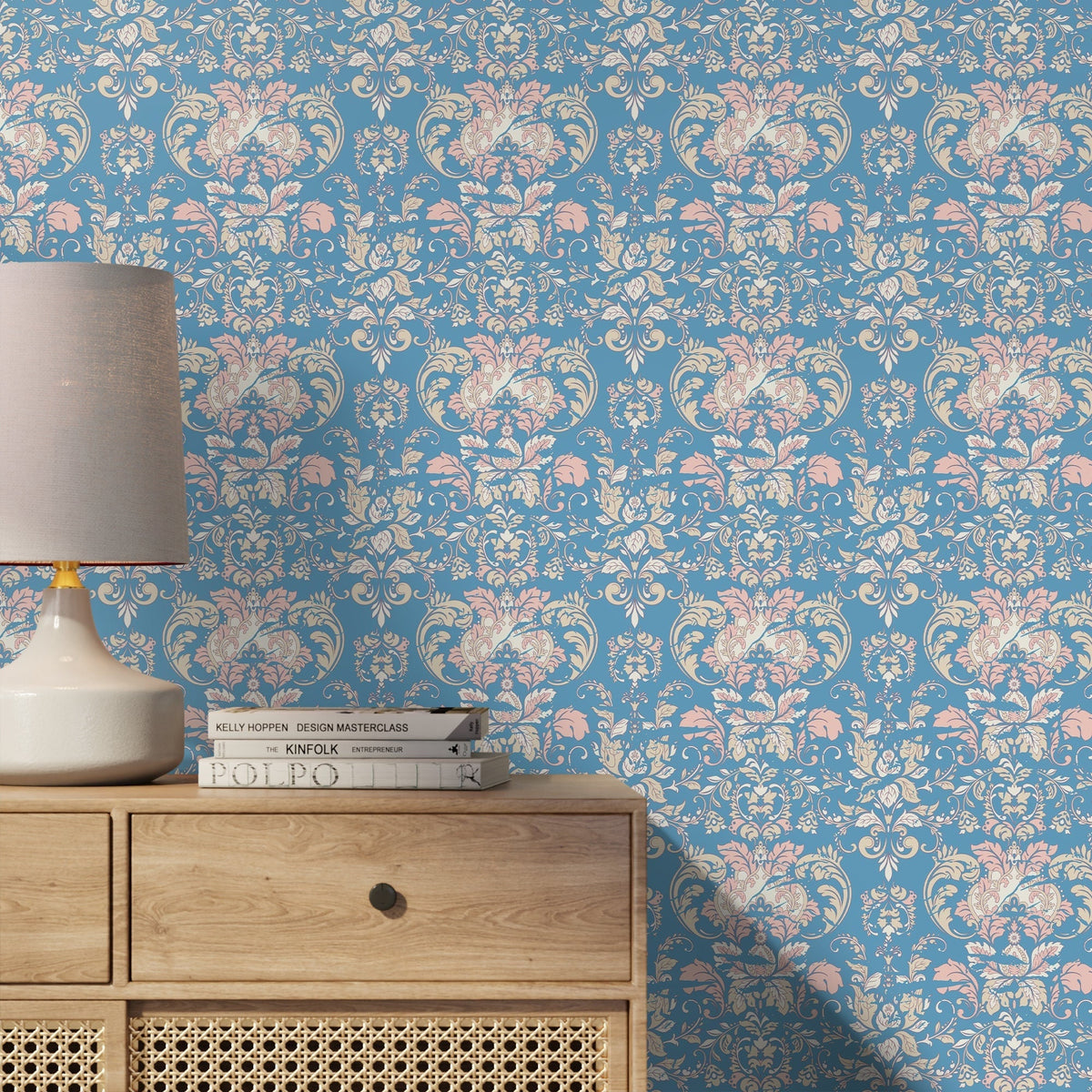 Ornamental Flowers Wallpaper - Removable Wallpaper Peel and Stick Wallpaper Wall Paper - C284