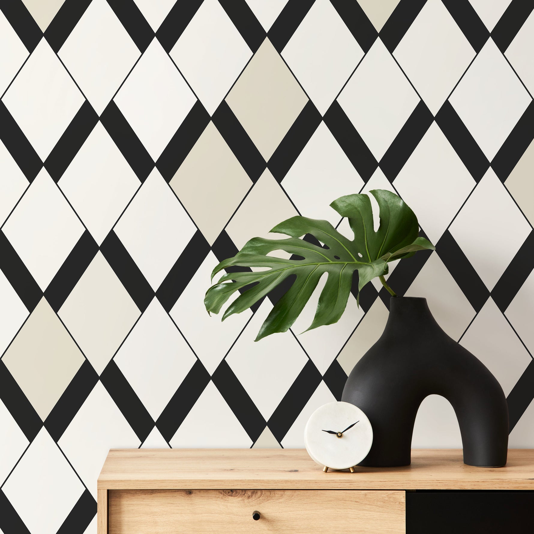 Wallpaper Peel and Stick Wallpaper Removable Wallpaper Home Decor Wall Art Wall Decor Room Decor / Geometric Black Modern Wallpaper - C363