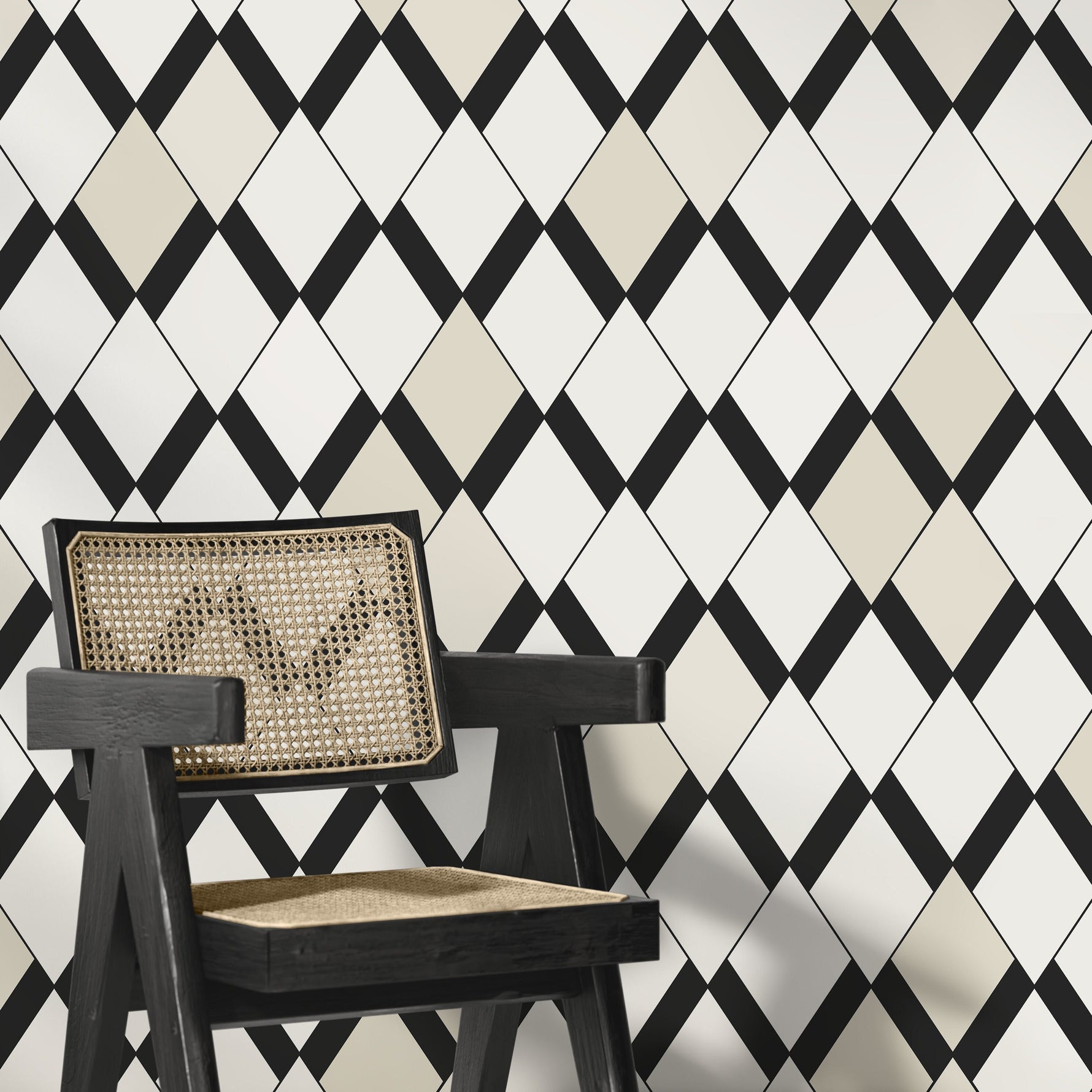 Wallpaper Peel and Stick Wallpaper Removable Wallpaper Home Decor Wall Art Wall Decor Room Decor / Geometric Black Modern Wallpaper - C363