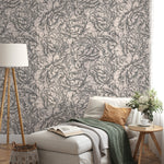 Elegant Peony Sketch Wallpaper - D518