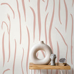 Pink Leaf Wallpaper Nursery Wallpaper Peel and Stick and Traditional Wallpaper - D616