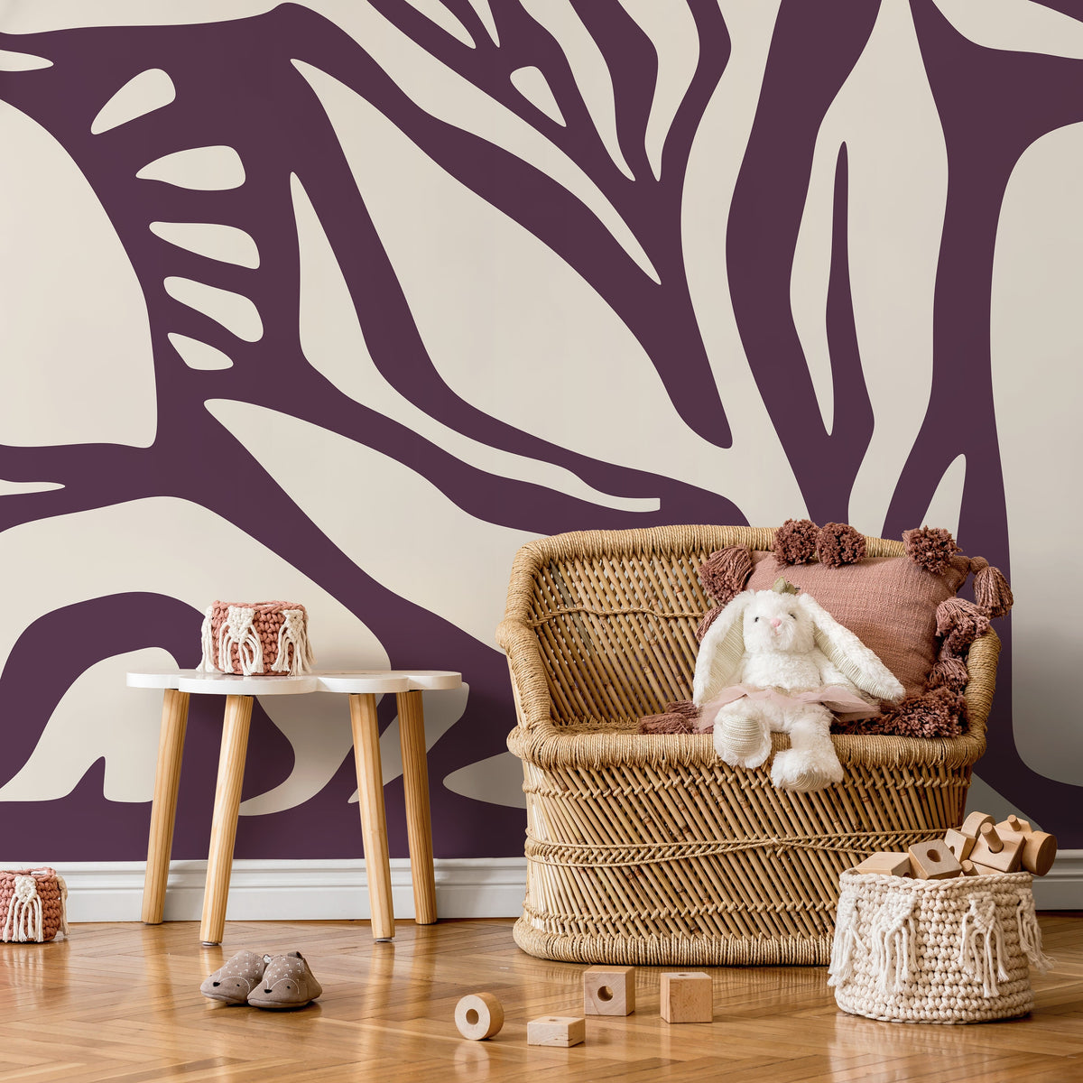 Purple Abstract Art Wallpaper Large Modern Wallpaper Peel and Stick and Traditional Wallpaper - D626