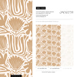 Yellow Floral Abstract Wallpaper Modern Wallpaper Peel and Stick and Traditional Wallpaper - D659