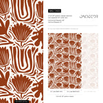 Copper Floral Abstract Wallpaper Modern Wallpaper Peel and Stick and Traditional Wallpaper - D660