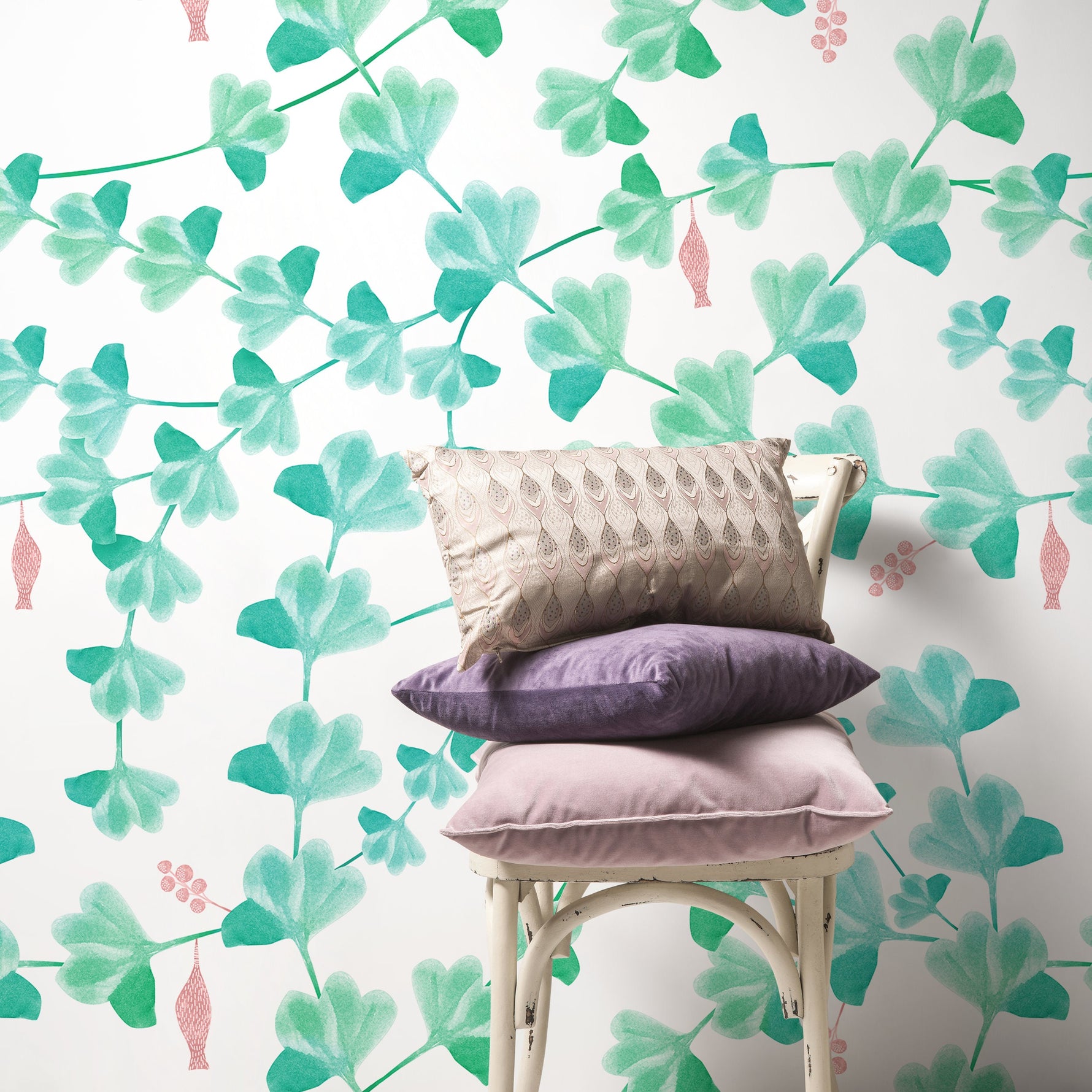 Removable Wallpaper Peel and Stick Wallpaper Wall Paper Wall Mural - Leaf Wallpaper Tropical Wallpaper - X013