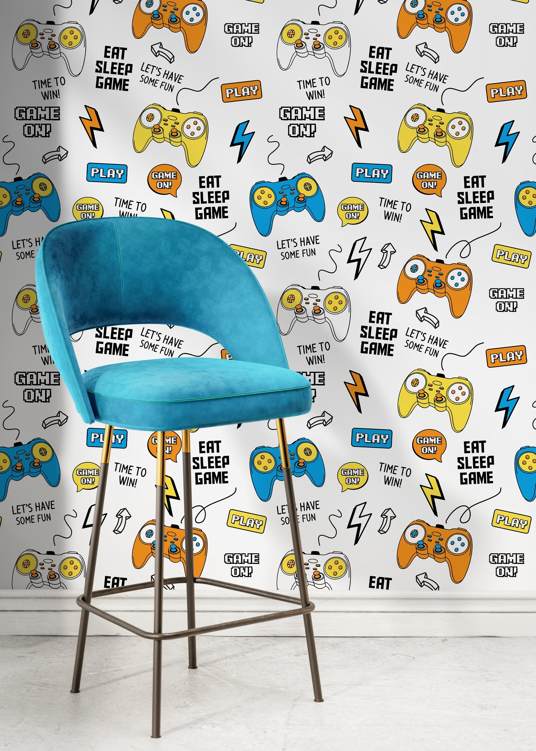 Removable Wallpaper Peel and Stick Wallpaper Wall Paper Wall Mural - Video Gamer- Control Wallpaper - B534