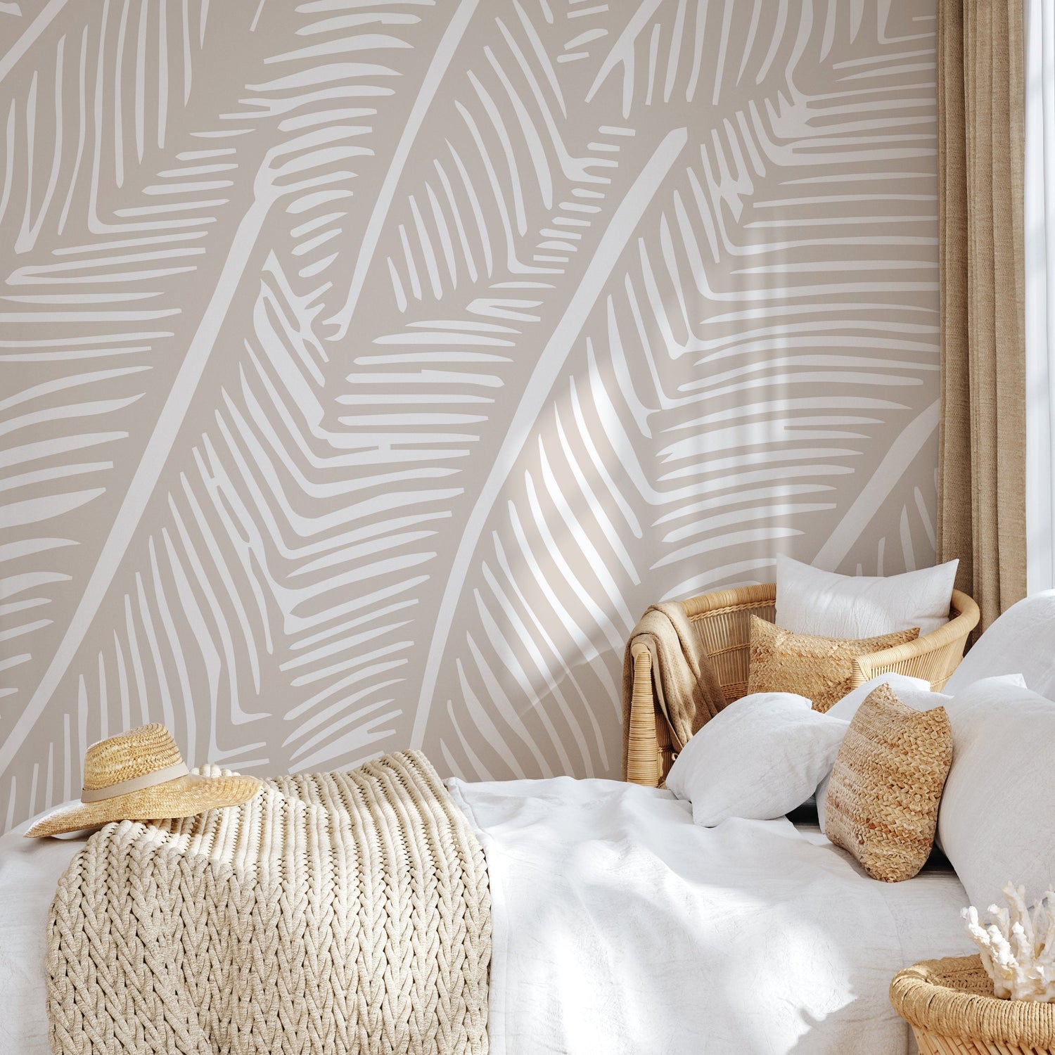 Removable Wallpaper Peel and Stick Wallpaper Wall Paper Wall Mural - Banana Leaf Wallpaper Tropical Wallpaper - B965