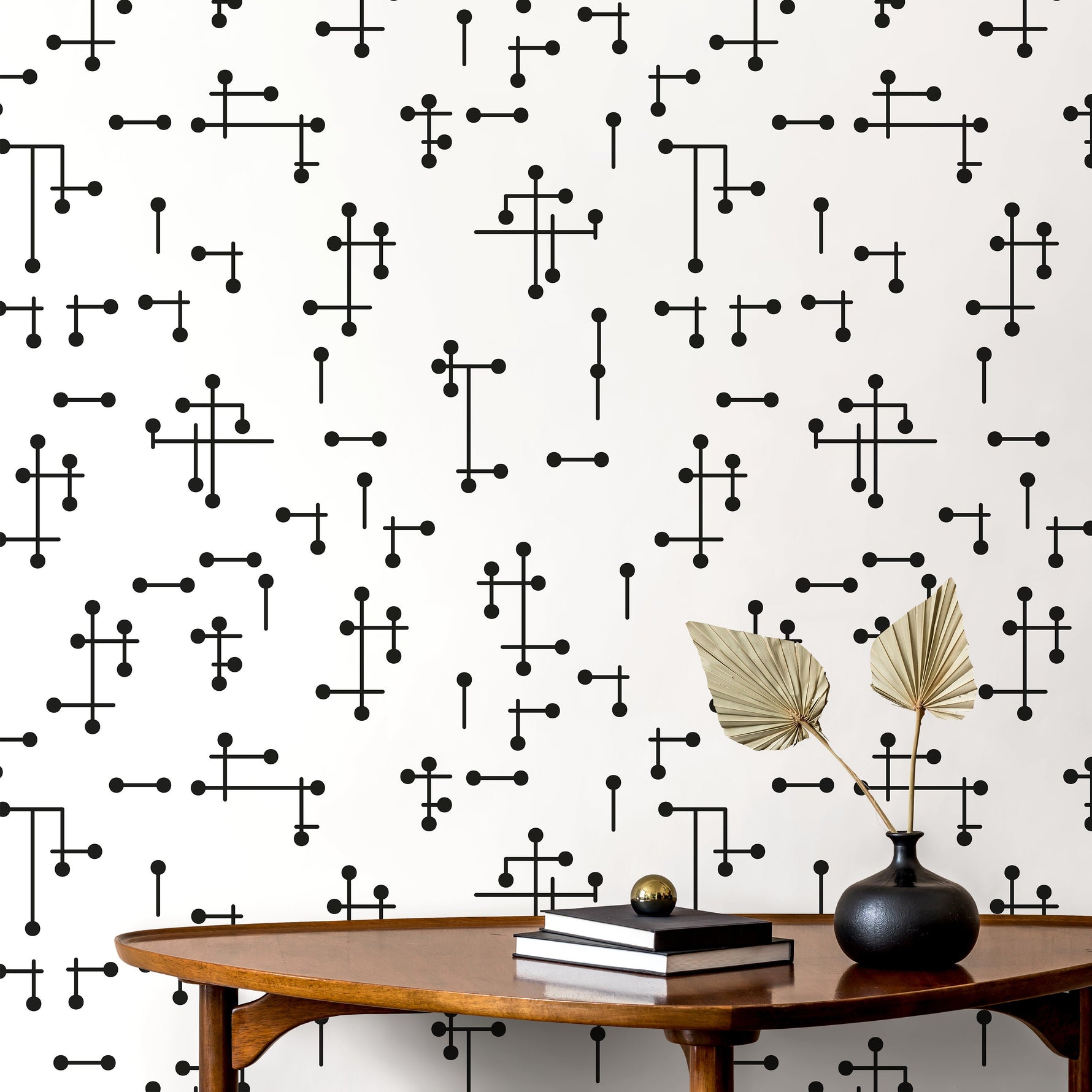 Removable Wallpaper Peel and Stick Wallpaper Wall Paper Wall Mural - Black and White Minimal Wallpaper - B969