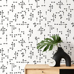 Removable Wallpaper Peel and Stick Wallpaper Wall Paper Wall Mural - Black and White Minimal Wallpaper - B969