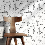 Removable Wallpaper Peel and Stick Wallpaper Wall Paper Wall Mural - Black and White Minimal Wallpaper - B969