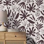 Unique Abstract Leaf Wallpaper Modern Wallpaper Peel and Stick and Traditional Wallpaper - D684