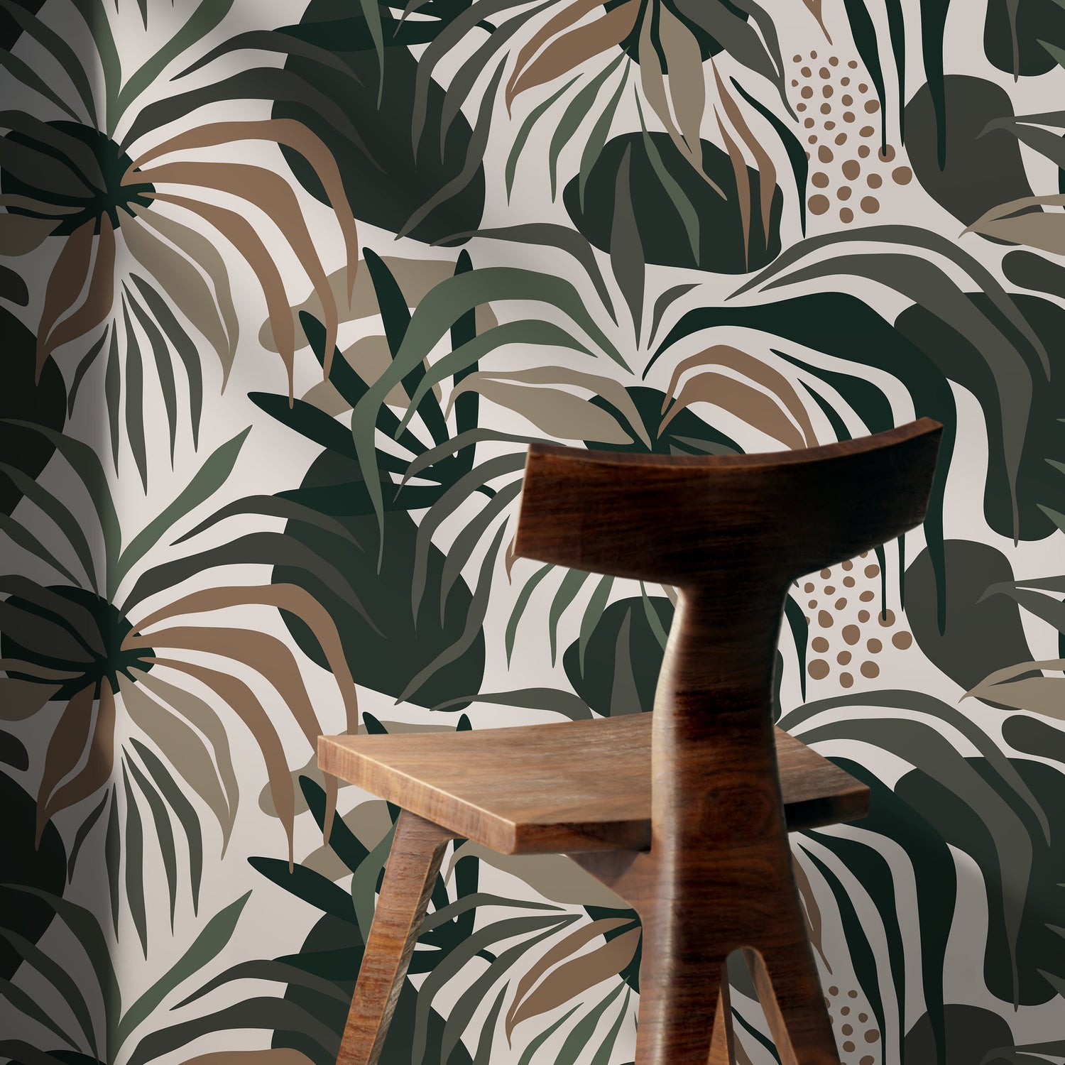 Tropical Abstract Wallpaper Modern Wallpaper Peel and Stick and Traditional Wallpaper - D711