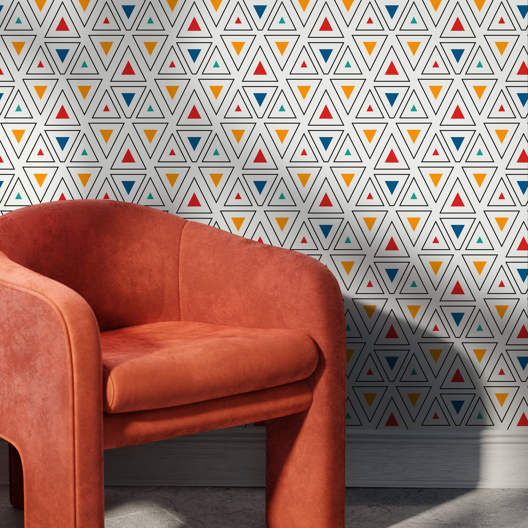 Removable Wallpaper Peel and Stick Wallpaper Wall Paper Wall Mural - Geometric Triangles Wallpaper - C177