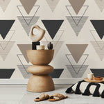 Removable Wallpaper Peel and Stick Wallpaper Wall Paper Wall Mural - Geometric Triangles Wallpaper - C244